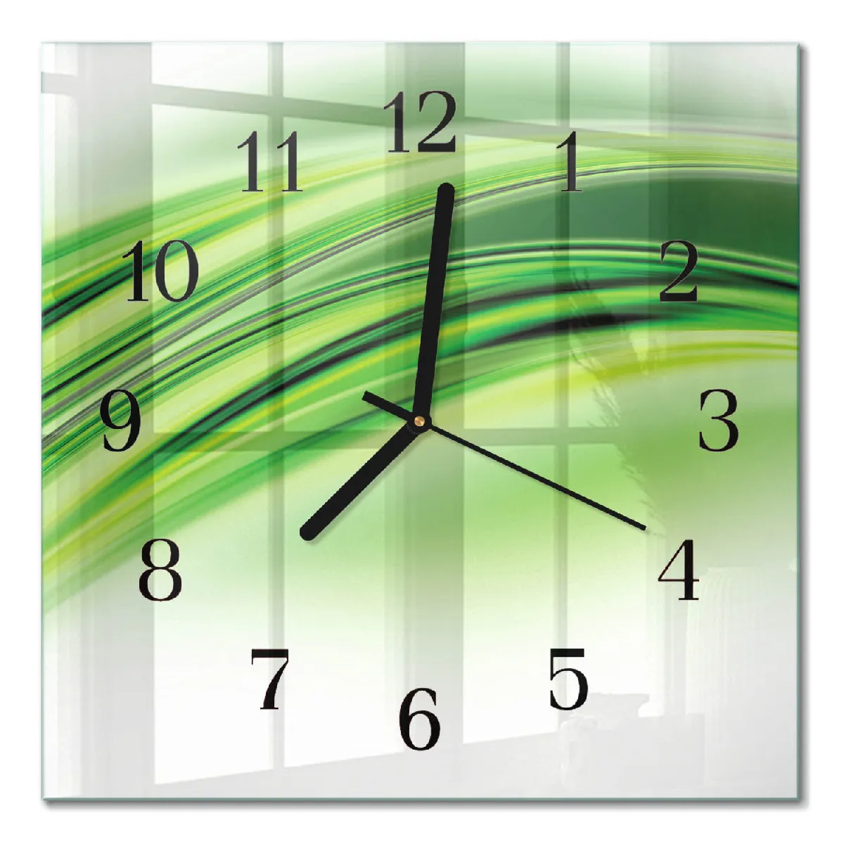 Horloge Carrée En Verre Tulup 30x30 cm Art abstrait Aiguilles noires