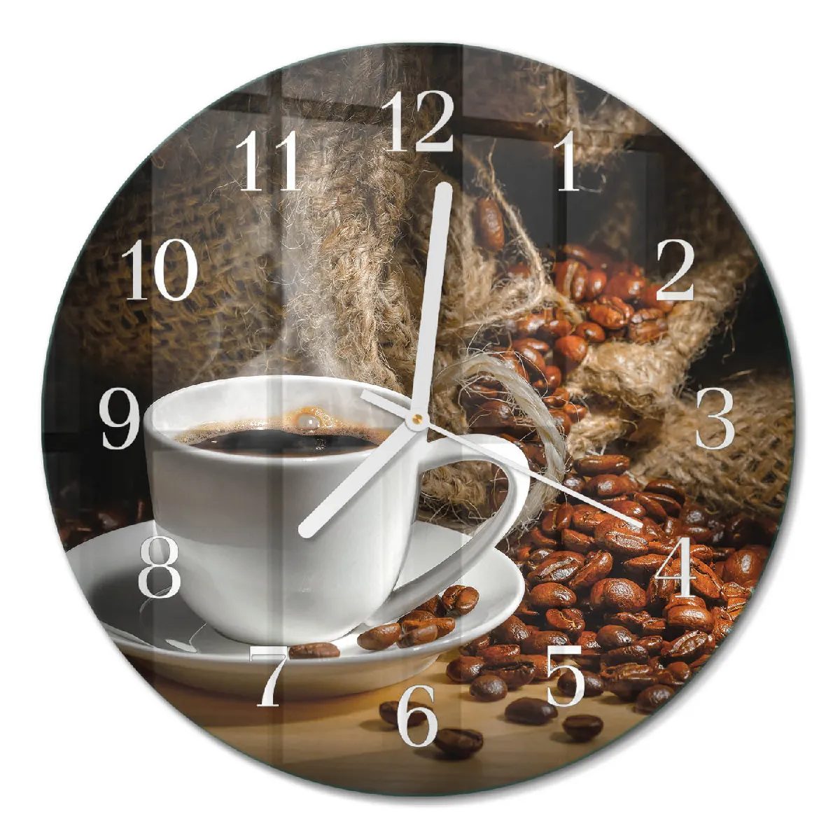 Pendule Murale Tulup fi30 cm Café Aiguilles blanches