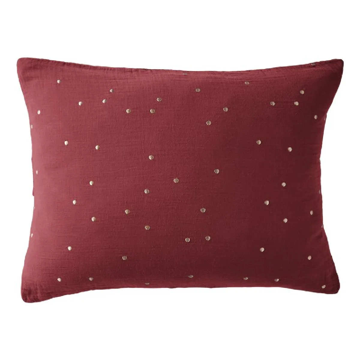 Taie D'oreiller Pois Doré Déco "gaïa Chic" 60 X 60 Cm & 50 X 70 Cm "gaze De Coton" L'effet Papillon