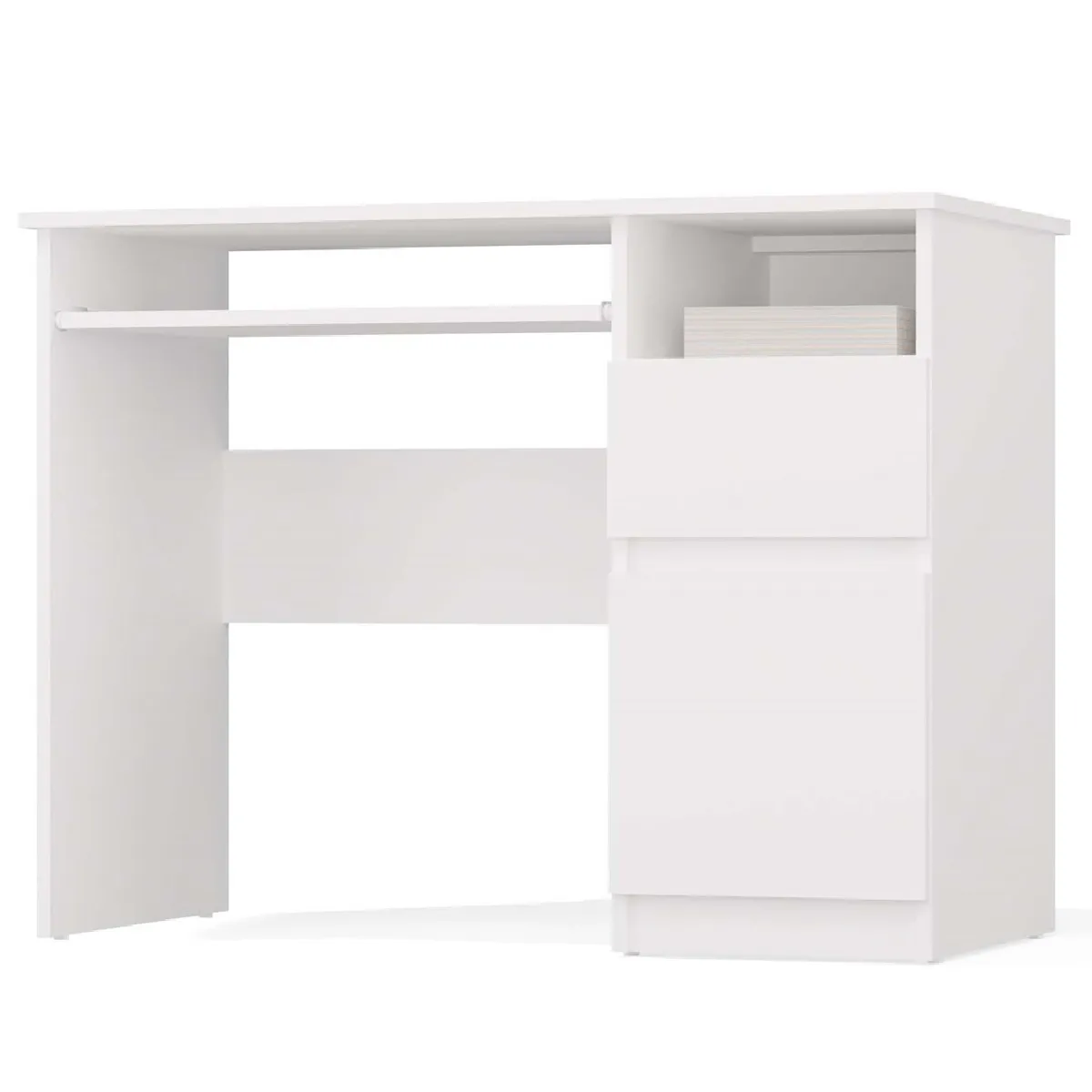 Bureau, blanc, 98,5 x 75,5 x 51 cm