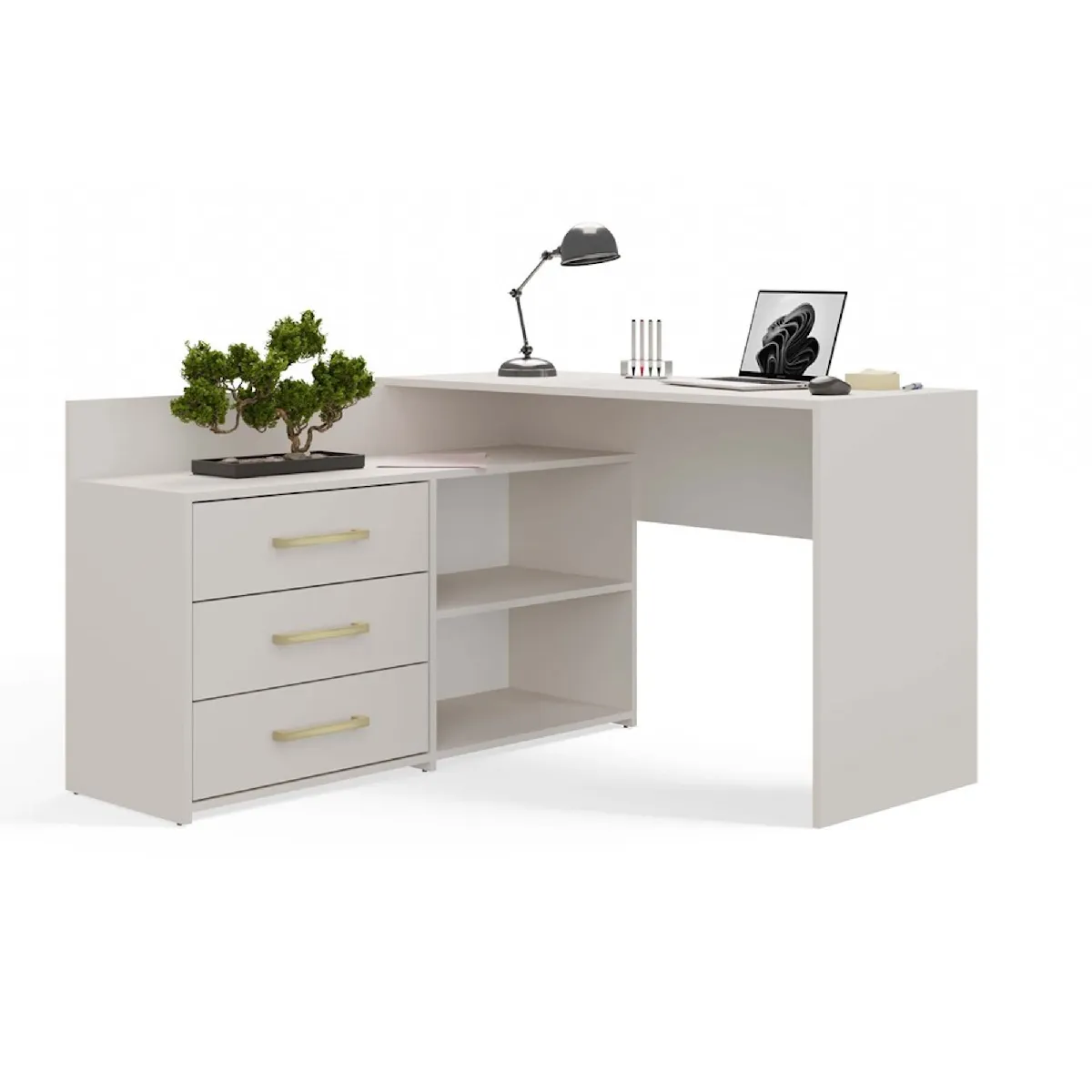 Bureau d'angle: 120 x 76 x 50 cm, Cachemire