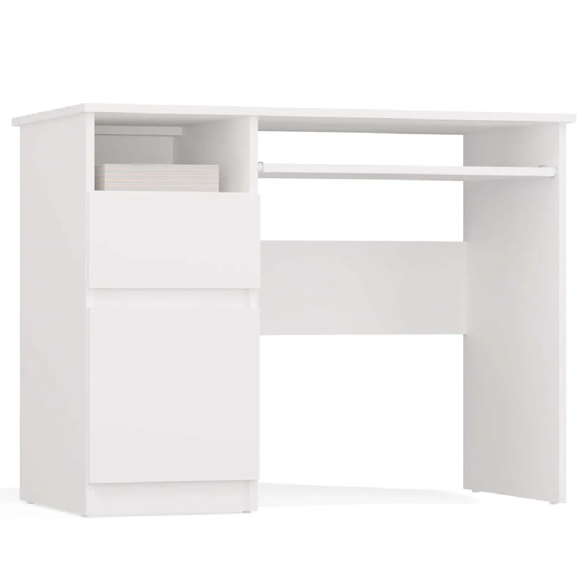 Bureau, blanc, 98,5 x 75,5 x 51 cm