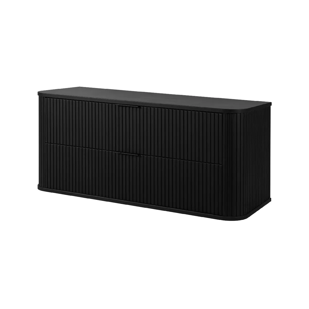 Meuble sous-vasque, Noir Mat, poignée noire, 41,5 x 120 x 51,7 cm
