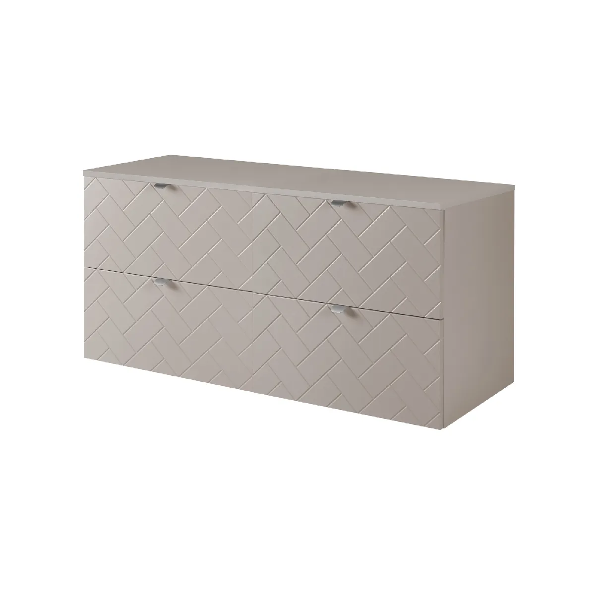 Meuble de salle de bain, Cachemire, 120 x 57 x 46 cm, poignées argentées