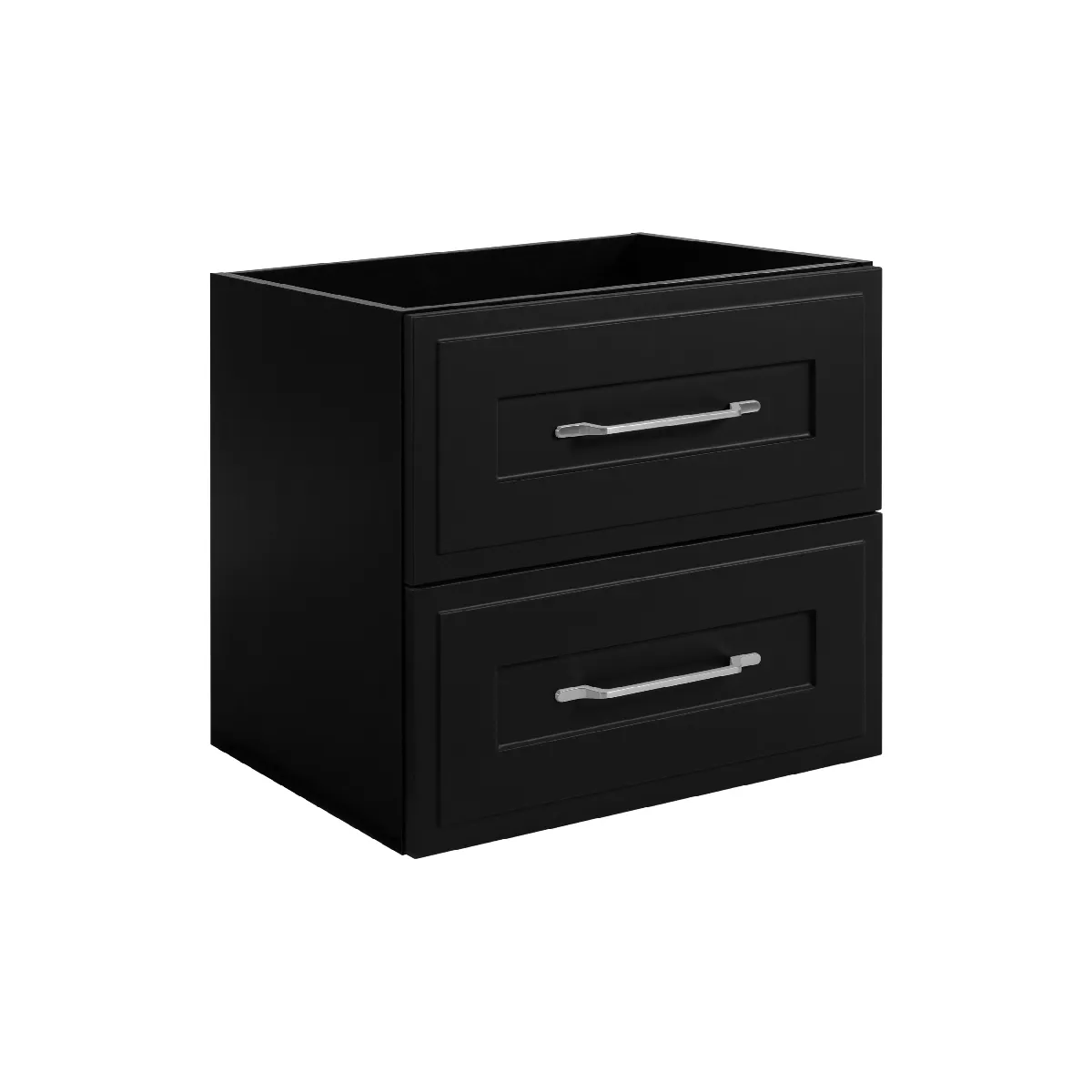 Meuble sous lavabo de style classique, noir, 60 x 57 x 46 cm, poignée argentée