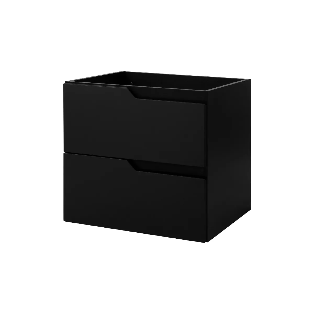 Meuble sous-vasque mural pour salle de bain, noir, 60 x 57 x 46 cm, sans plateau
