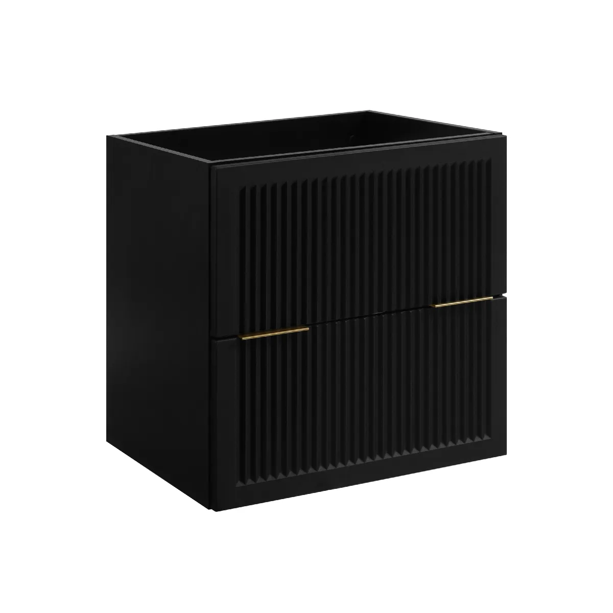 Meuble de salle de bain noir, 60 x 44,5 x 60,7 cm, sans plateau