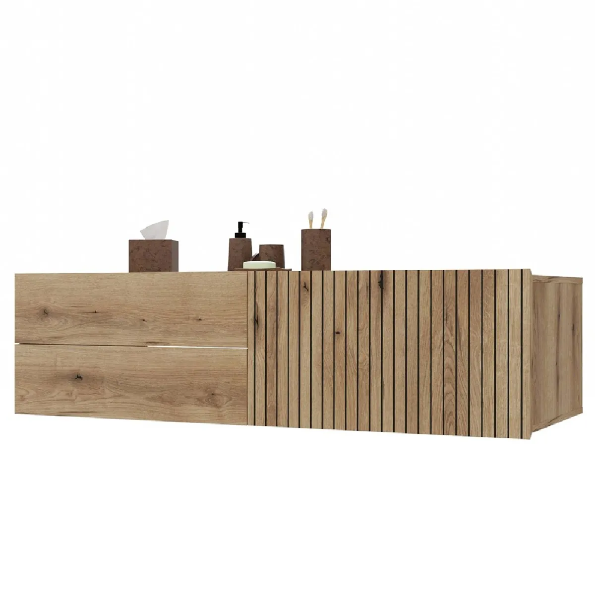 Meuble de salle de bain, chêne Evoke, 140 x 37,5 x 53 cm