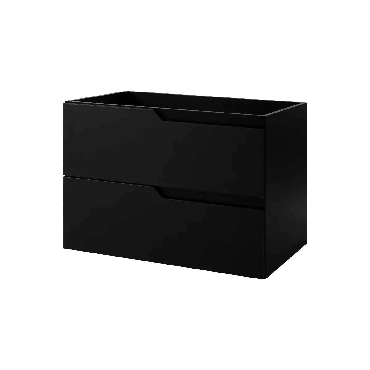 Meuble sous-vasque mural pour salle de bain, noir, 80 x 57 x 46 cm, sans plateau