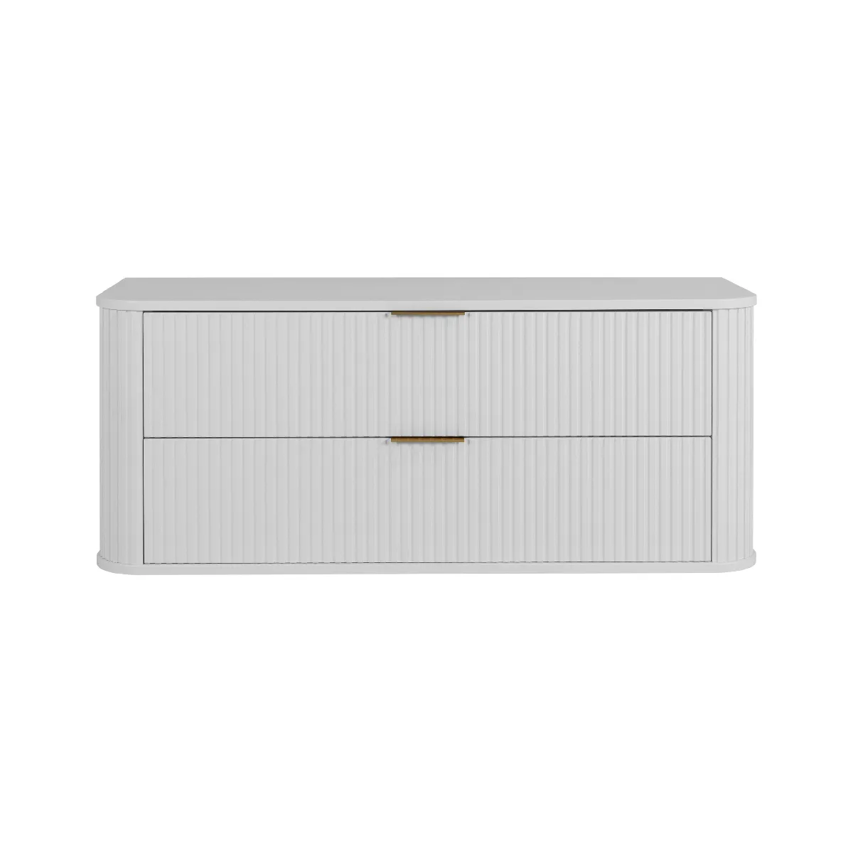 Meuble sous-vasque, Blanc Mat, poignée dorée, 41,5 x 120 x 51,7 cm