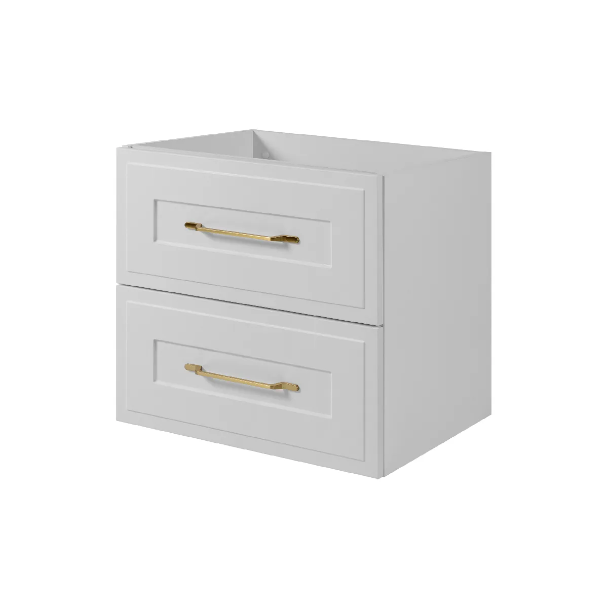 Meuble sous lavabo de style classique, blanc, 60 x 57 x 46 cm, poignée dorée