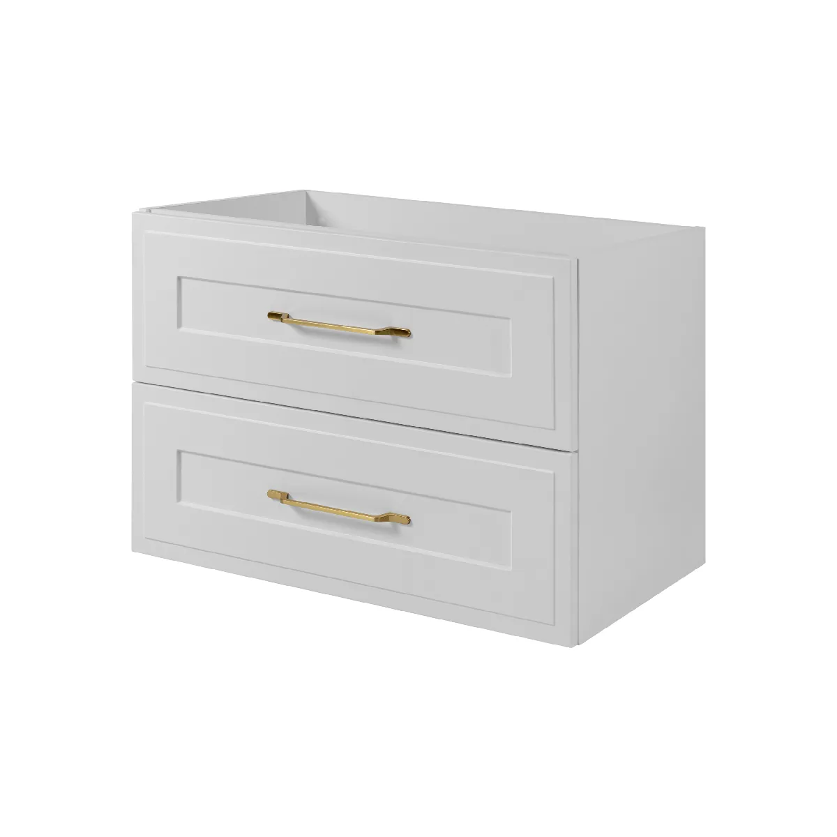 Meuble sous lavabo de style classique, blanc, 80 x 57 x 46 cm, poignée dorée