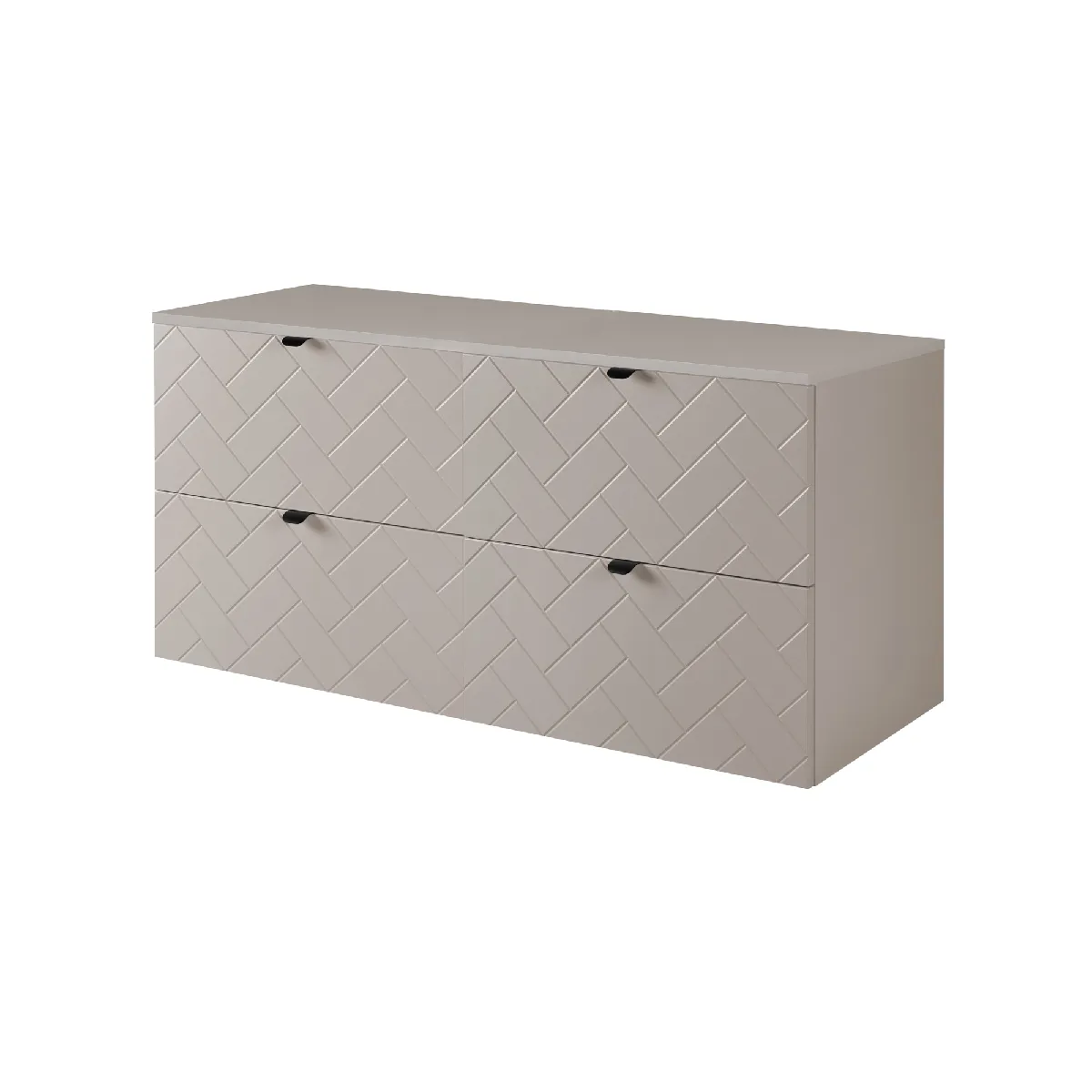 Meuble de salle de bain, Cachemire, 120 x 57 x 46 cm, poignées noires