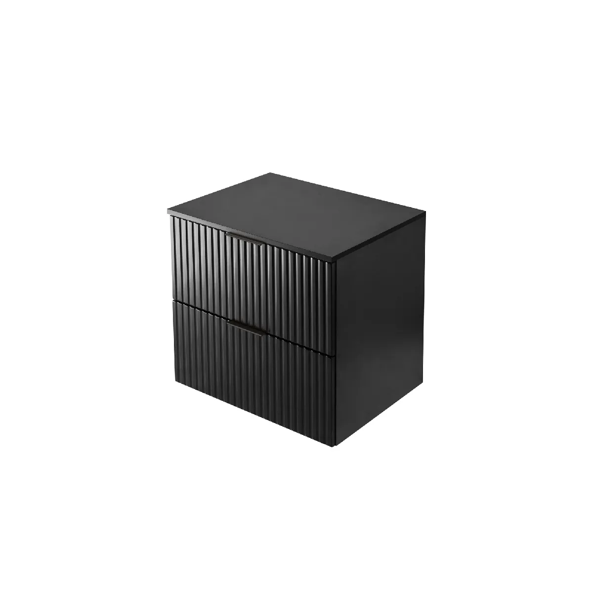 Meuble vasque, Noir, 60 x 57 x 46 cm, poignée noire + Plan de travail