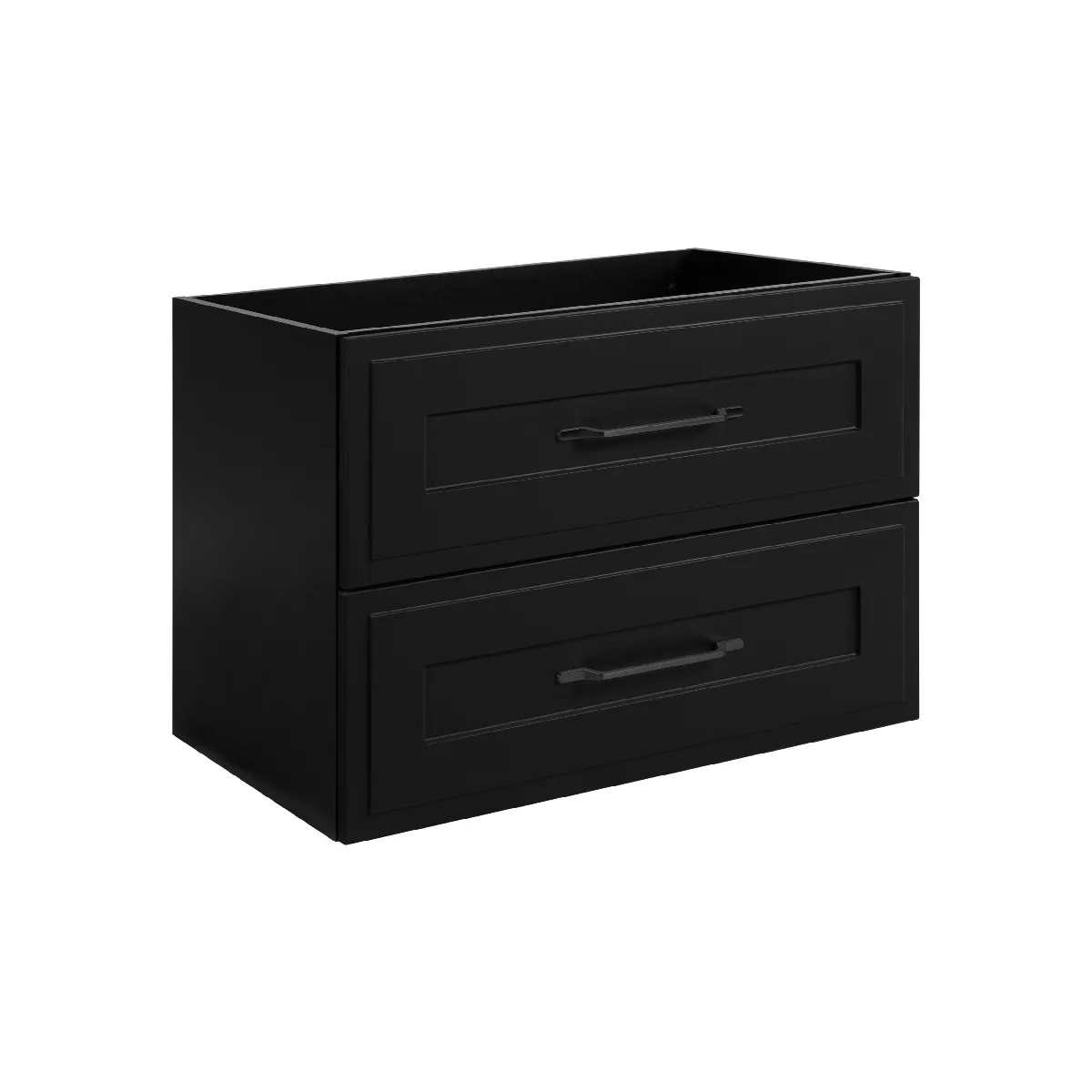 Meuble sous lavabo de style classique, noir, 80 x 57 x 46 cm, poignée noire