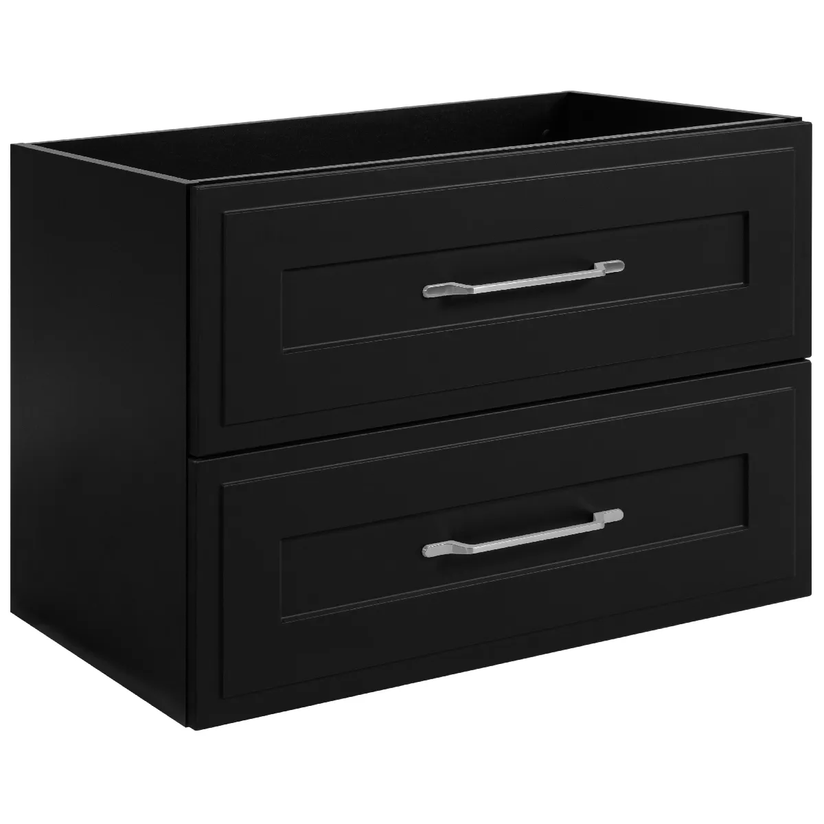 Meuble sous lavabo de style classique, noir, 80 x 57 x 46 cm, poignée argentée