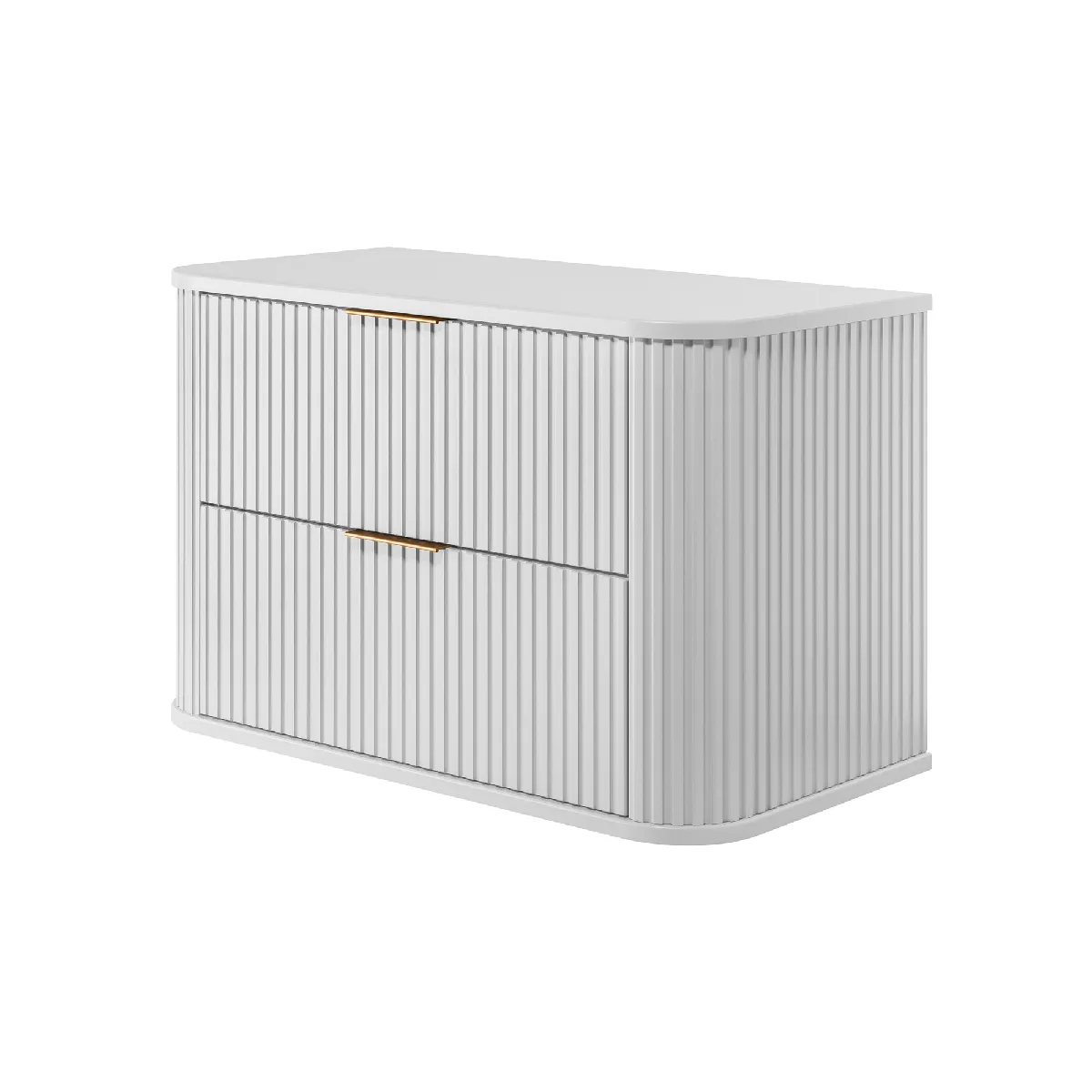 Meuble sous-vasque, Blanc, poignée dorée, 80,4 x 51,7 x 41,5 cm