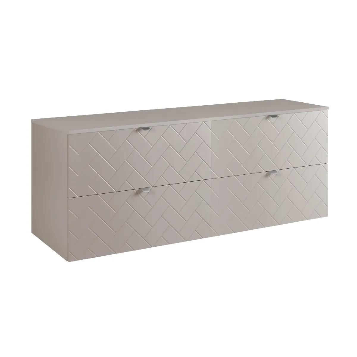 Meuble de salle de bain, Cachemire, 160 x 57 x 46 cm, poignées argentées