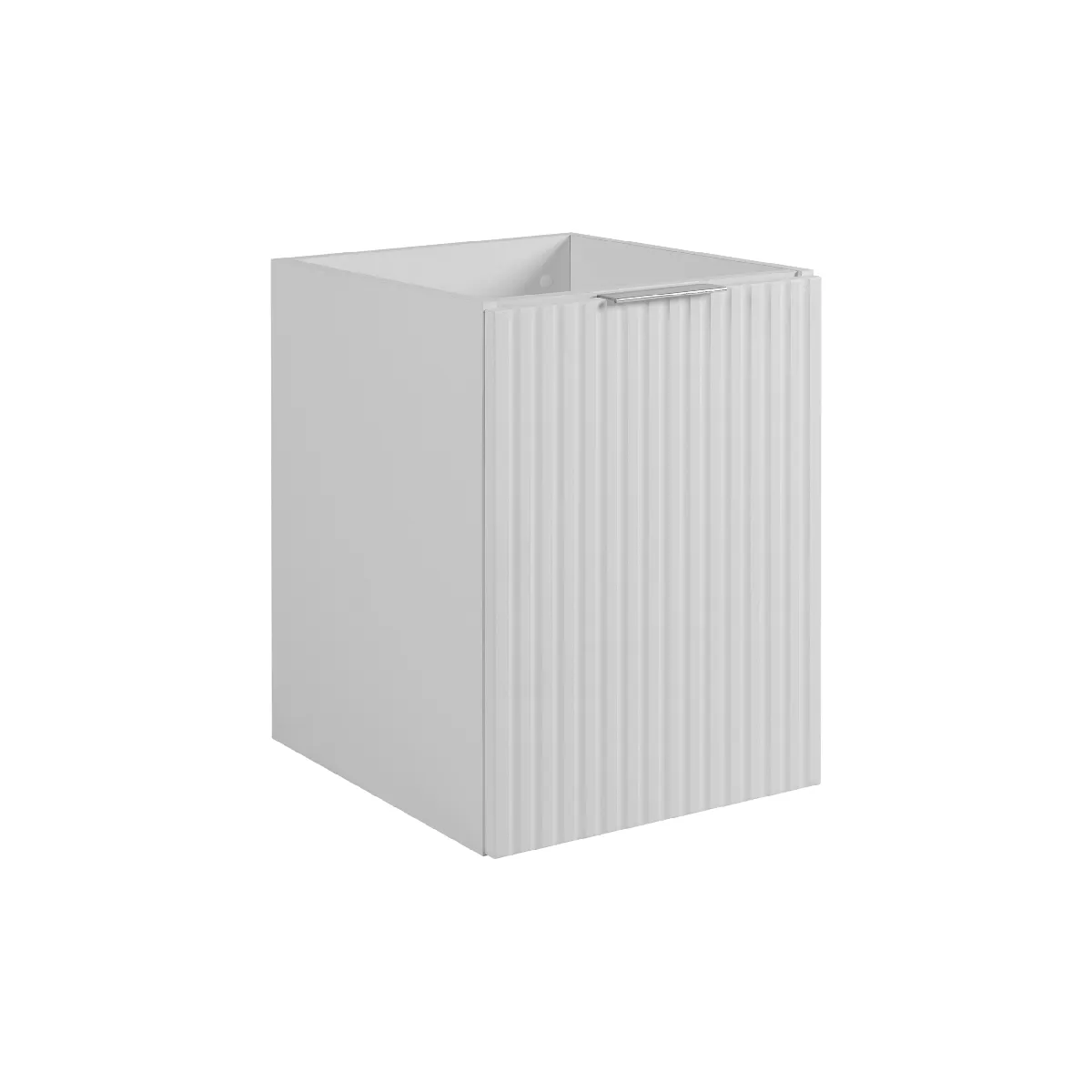 Meuble de salle de bain, Blanc + poignée argentée, 40 x 57 x 46 cm