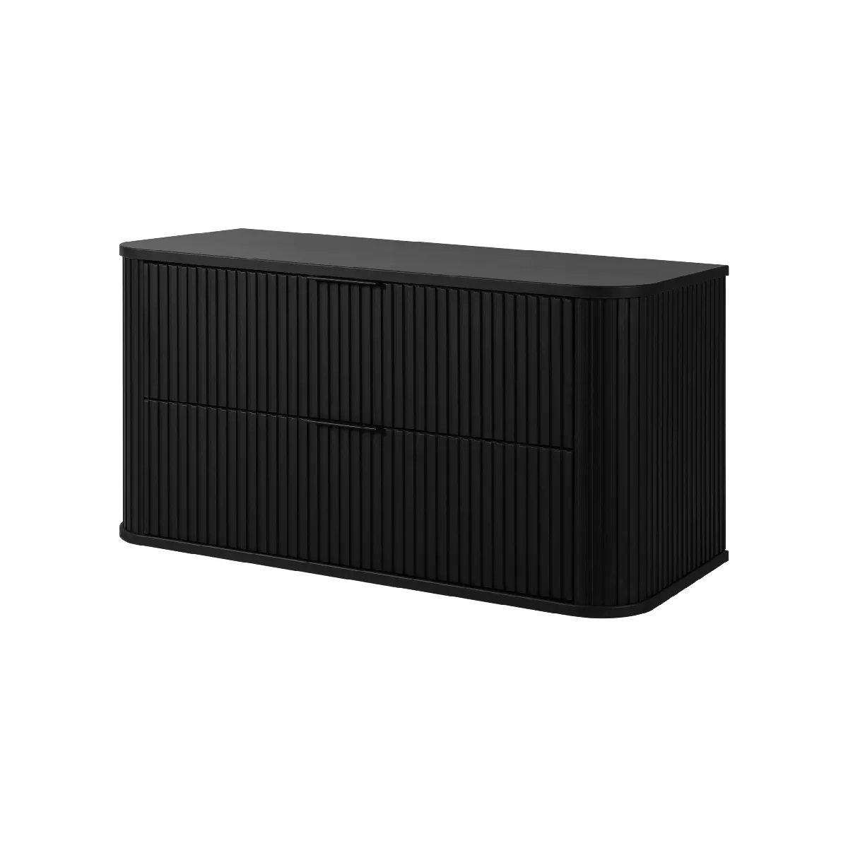 Meuble sous-vasque, Noir Mat, poignée noire, 41,5 x 100 x 51,7 cm