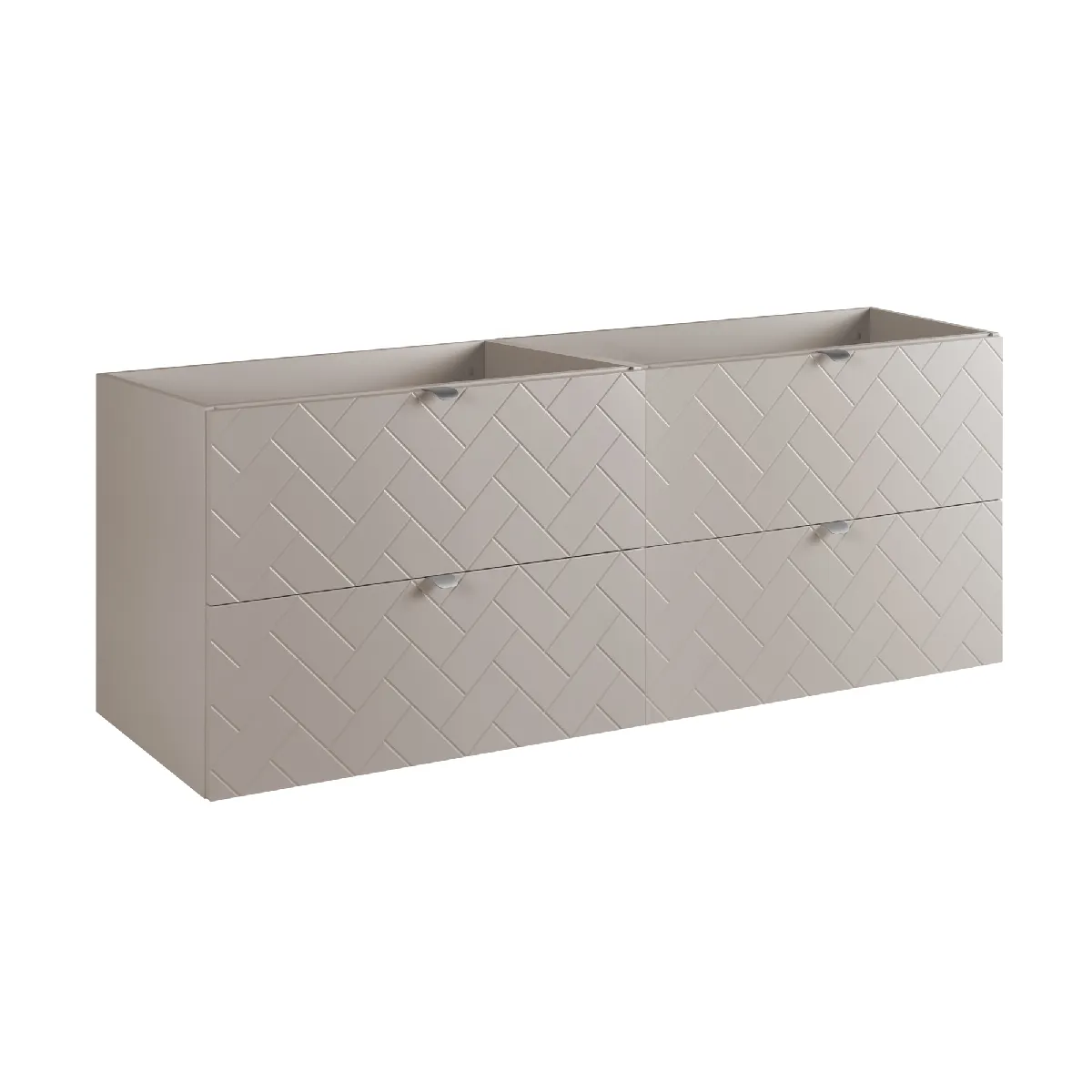Meuble de salle de bain, Cachemire, 160 x 57 x 46 cm, poignées argentées