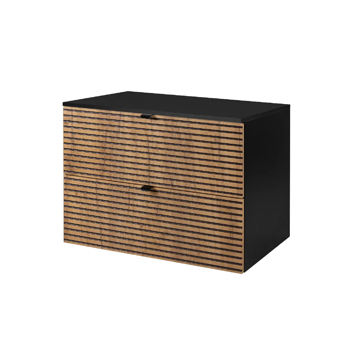 Meuble de salle de bain, Noir Mat, 80 x 57 x 46 cm