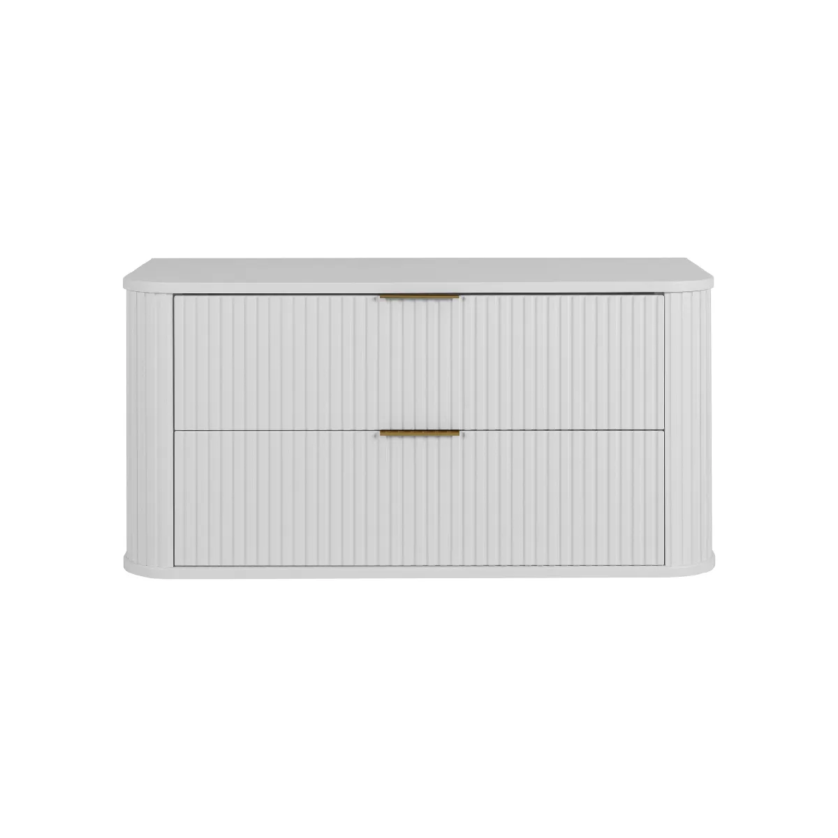 Meuble sous-vasque, Blanc Mat, poignée dorée, 41,5 x 100 x 51,7 cm