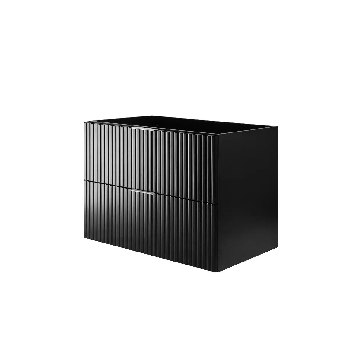 Meuble vasque, Noir, 80 x 57 x 46 cm, poignée argentée, sans plateau