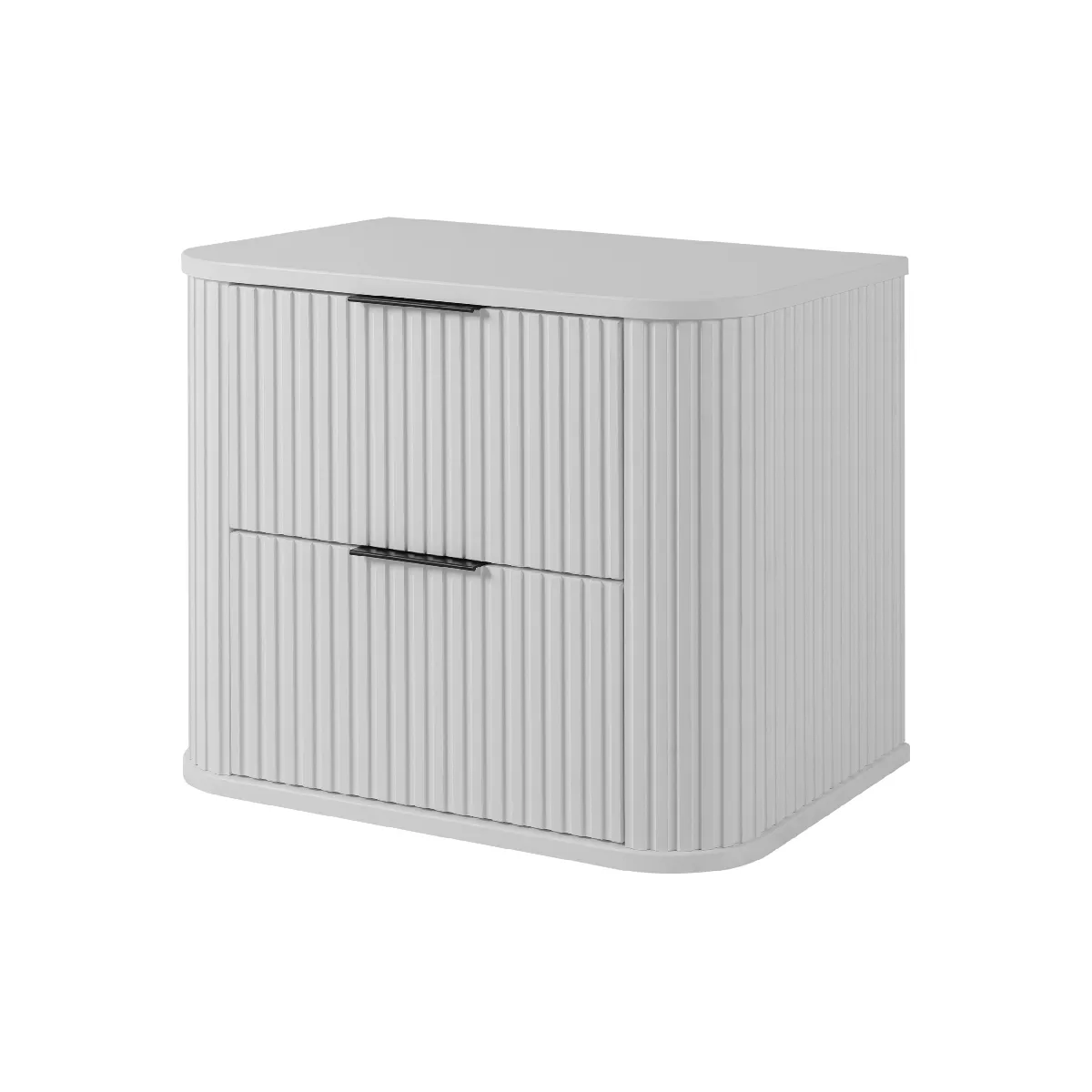 Meuble sous-vasque, Blanc Mat, poignée noire, 41,5 x 60 x 51,7 cm