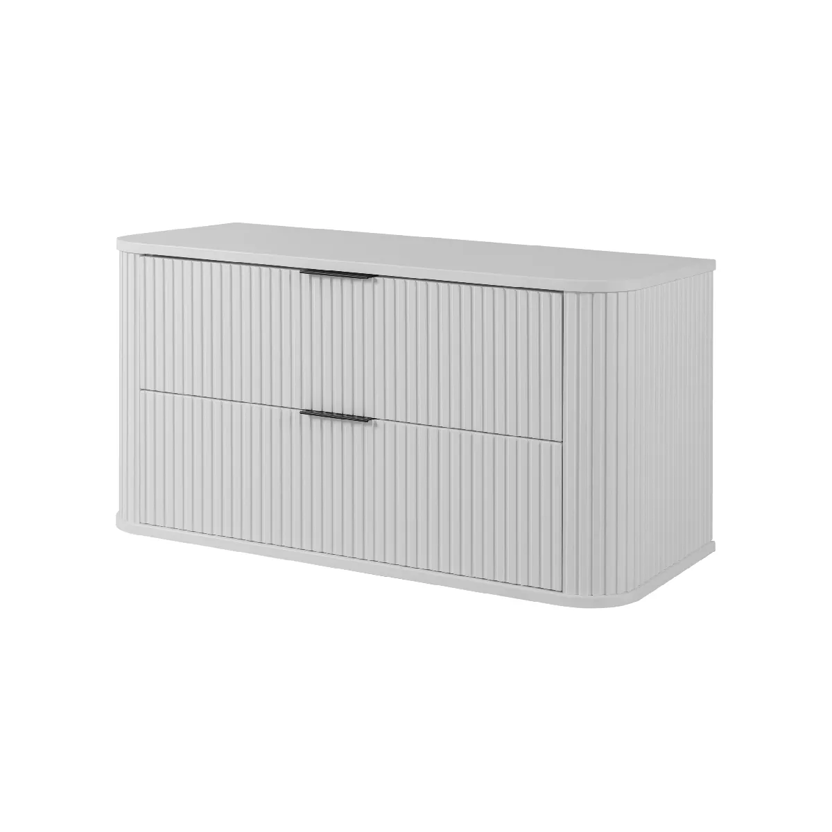 Meuble sous-vasque, Blanc Mat, poignée noire, 41,5 x 100 x 51,7 cm