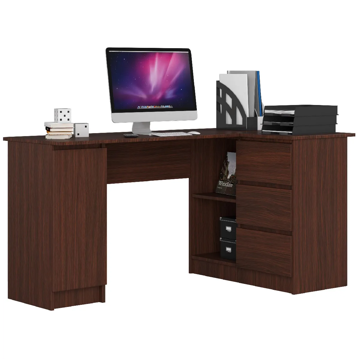 Petit bureau simple 120 cm, couleur wengé, h: 77 cm, l: 120 cm, p: 50 cm,