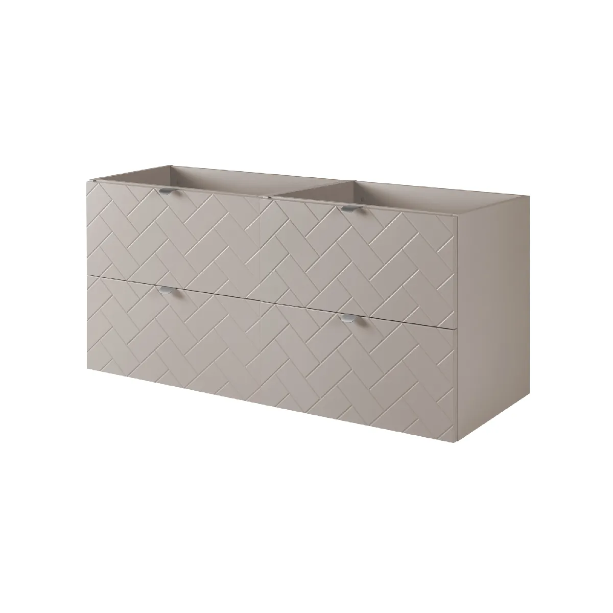 Meuble de salle de bain, Cachemire, 120 x 57 x 46 cm, poignées argentées