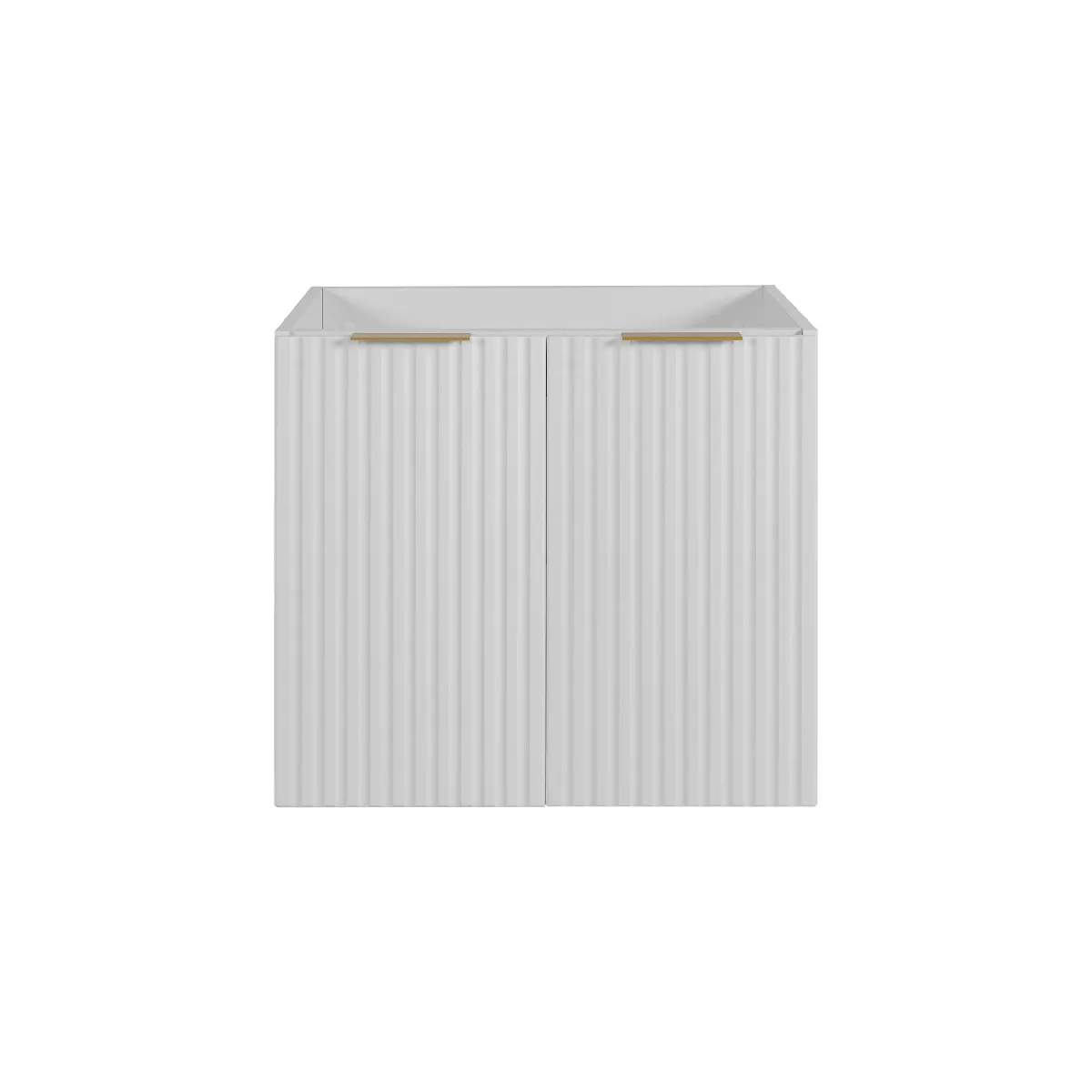 Meuble de salle de bain, Blanc + poignée dorée, 60 x 57 x 46 cm
