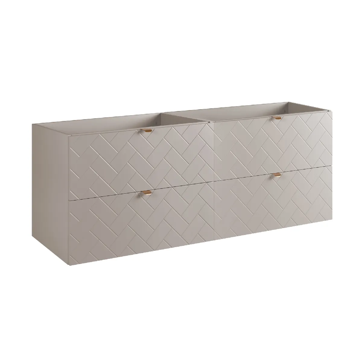 Meuble de salle de bain, Cachemire, 160 x 57 x 46 cm, poignées dorées