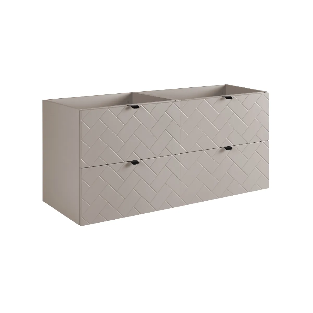 Meuble de salle de bain, Cachemire, 120 x 57 x 46 cm, poignées noires