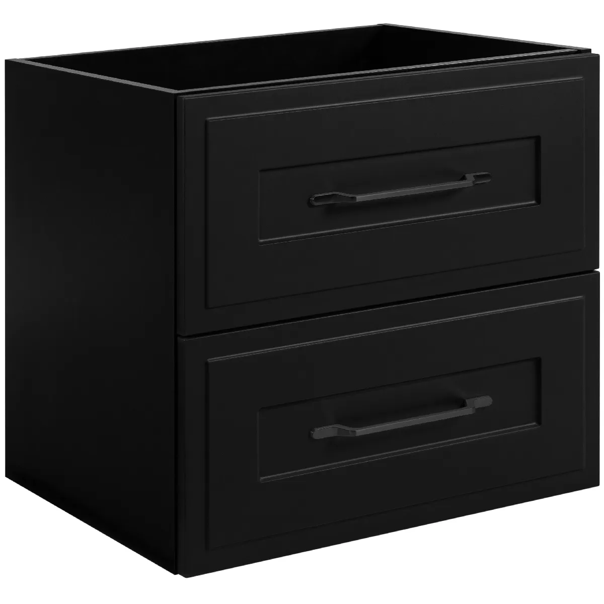 Meuble sous lavabo de style classique, noir, 60 x 57 x 46 cm, poignée noire