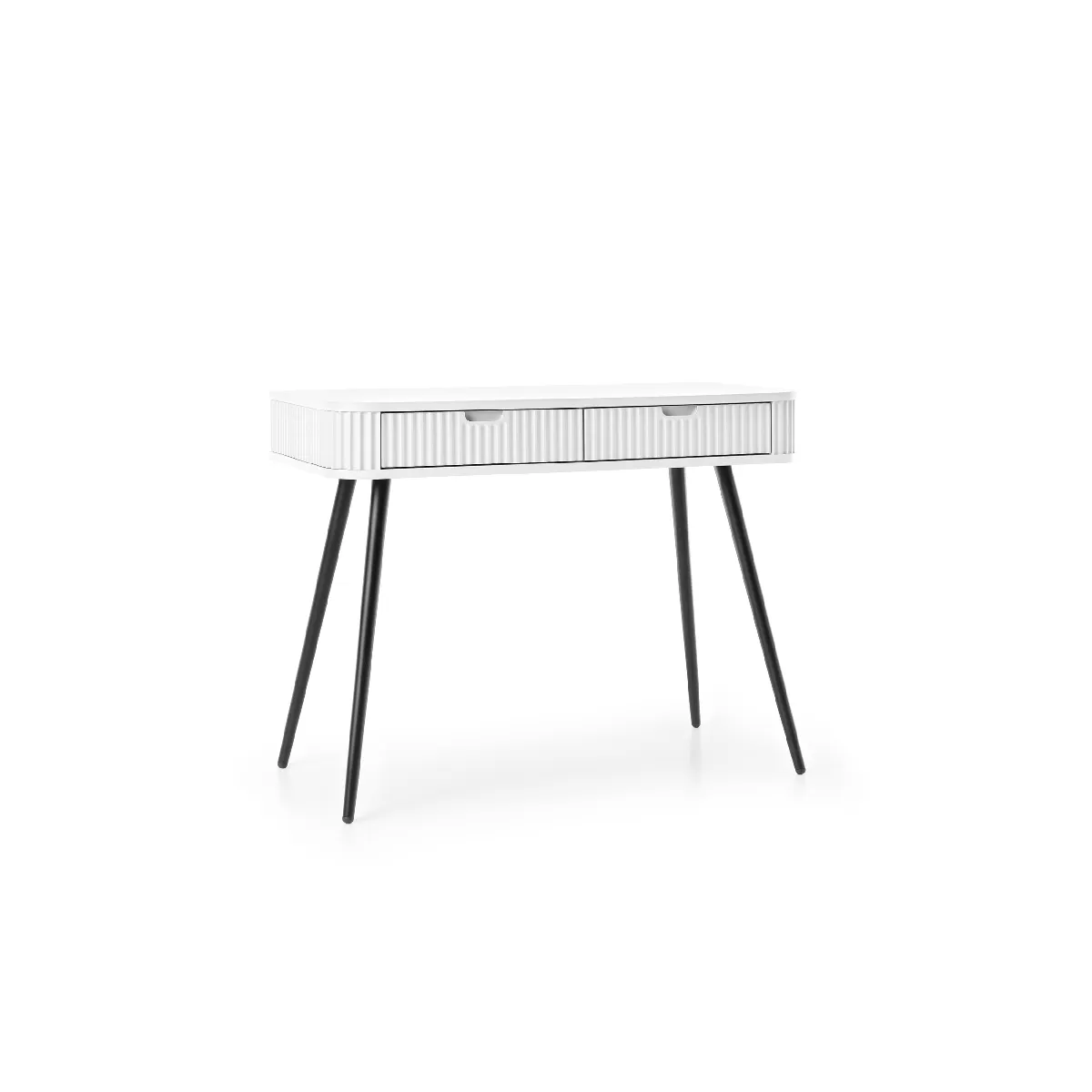 Coiffeuse: blanc, pieds noir, 103 x 80 x 49 cm