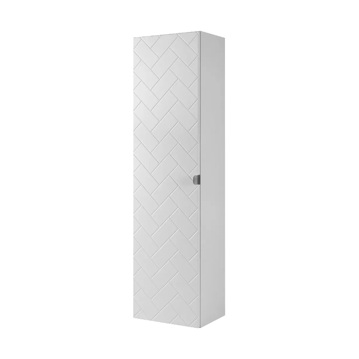 Meuble de salle de bain, Blanc Mat, 35 x 136 x 27 cm, poignées argentées