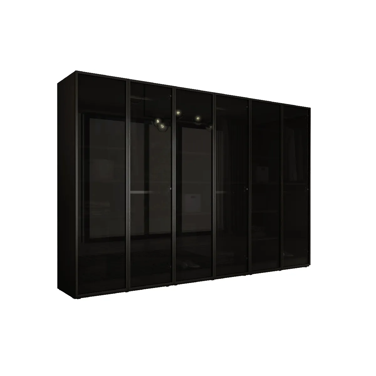 Armoire: Graphite Noir / Verre Antisol, 300 x 200 x 51 cm