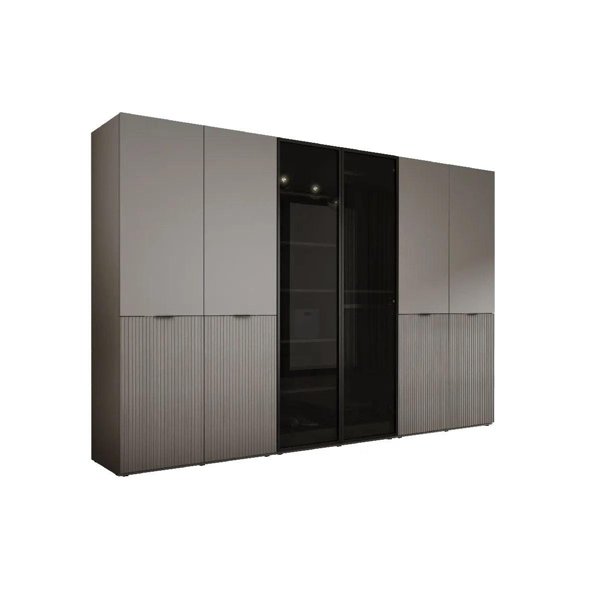 Armoire: Gris Platine / Verre Antisol, 300 x 200 x 51 cm