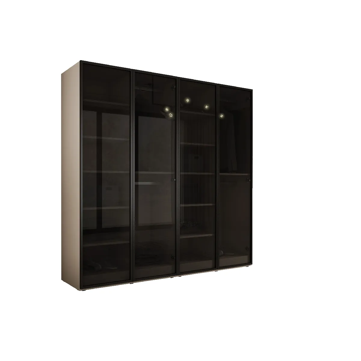 Armoire: Beige Sable / Verre Antisol, 200 x 200 x 51 cm