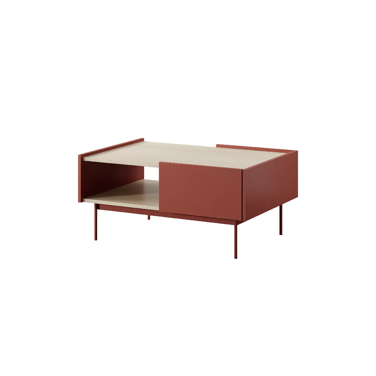 Table basse: Brique, TOP: Chêne Linea, 97 x 45 x 65 cm
