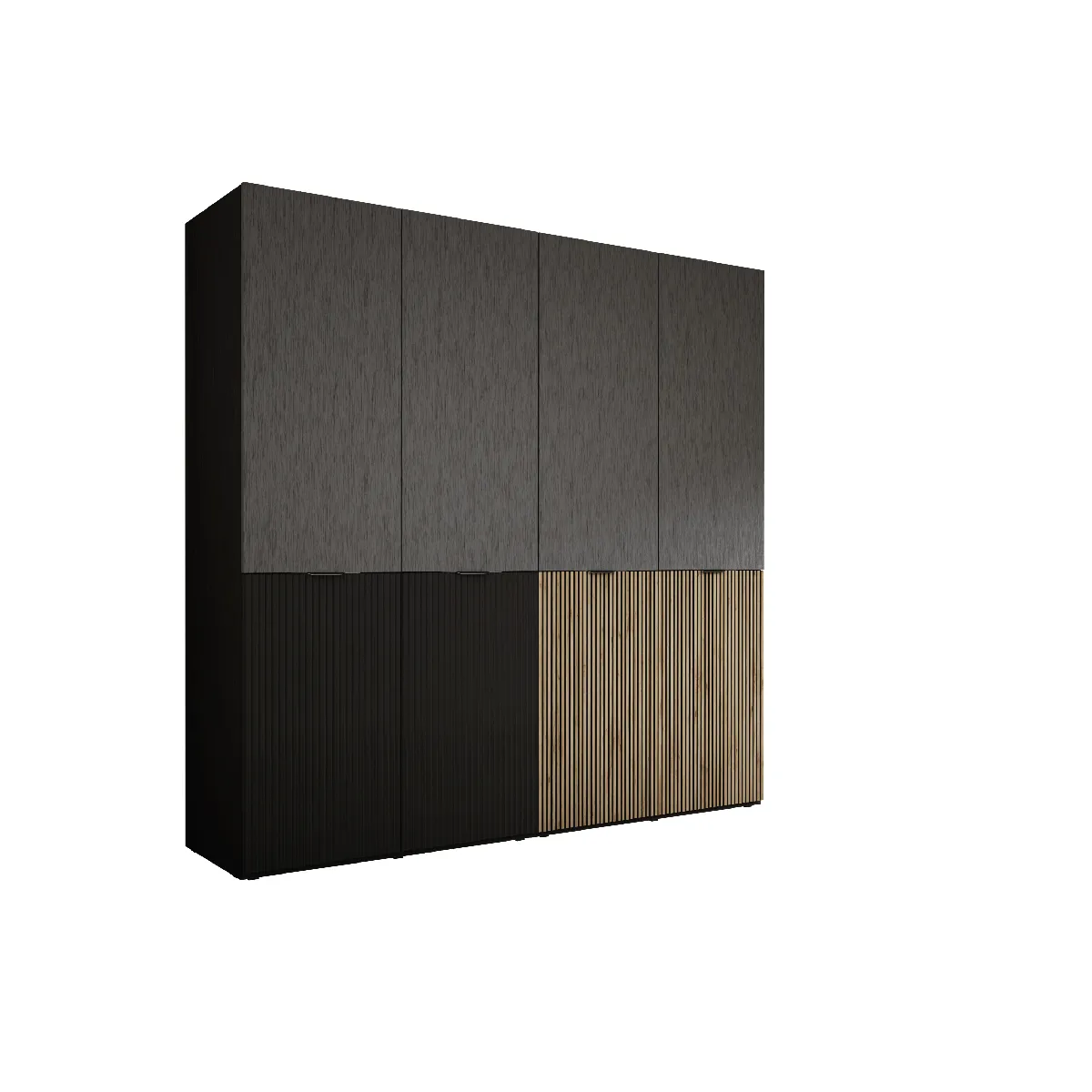 Armoire: Graphite Noir / Chêne Wotan, 200 x 200 x 51 cm