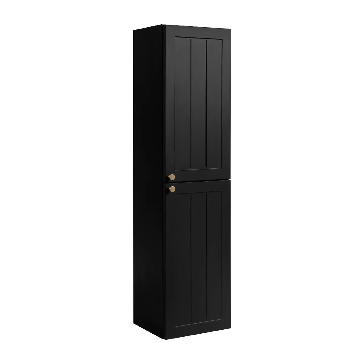 Colonne de salle de bain de style classique, noir, 35 x 136 x 27 cm, poignée dorée