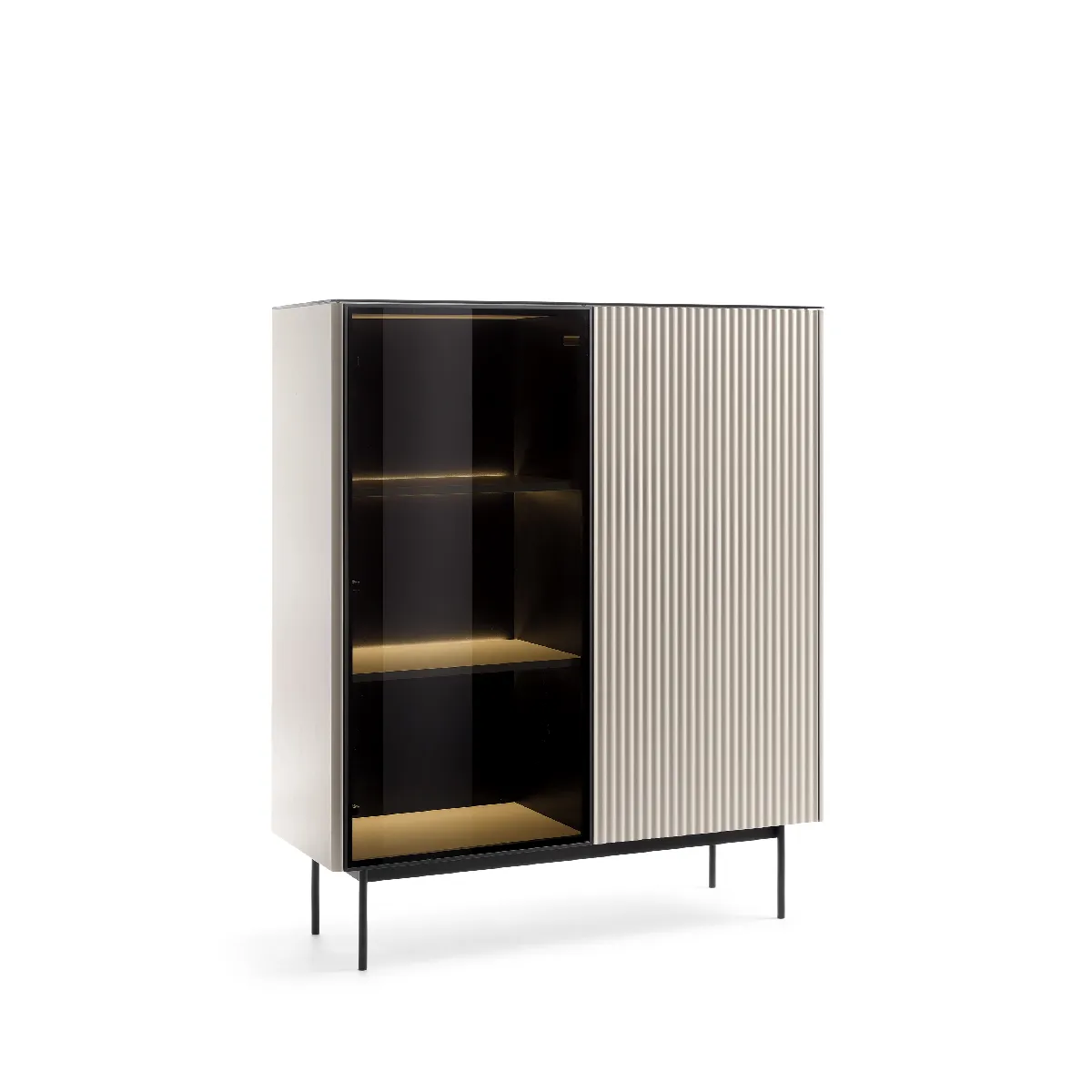 Vitrine, cachemire, 107 x 126 x 39 cm
