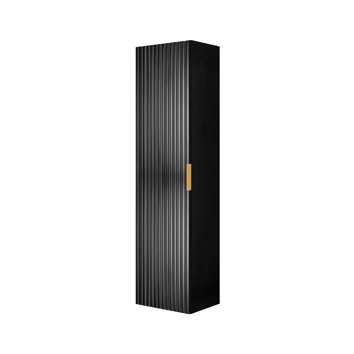 Colonne de salle de bain, Noir, 35 x 136 x 27 cm, poignée dorée