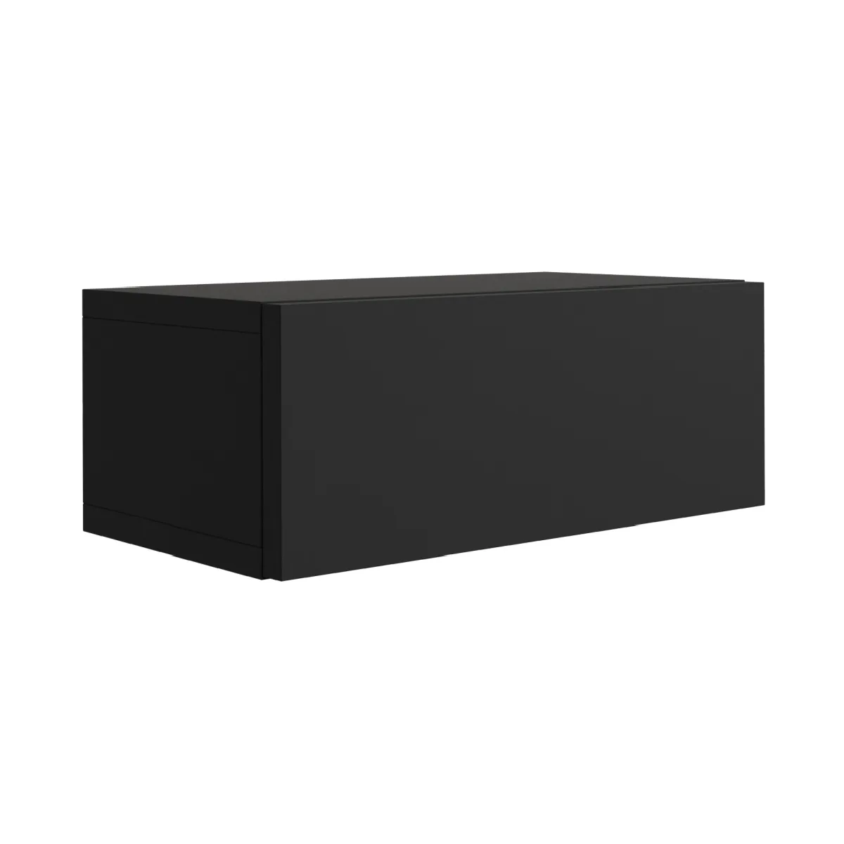 Table de chevet suspendue avec tiroir, façade lisse, noir, 40 x 21,6 x 16 cm