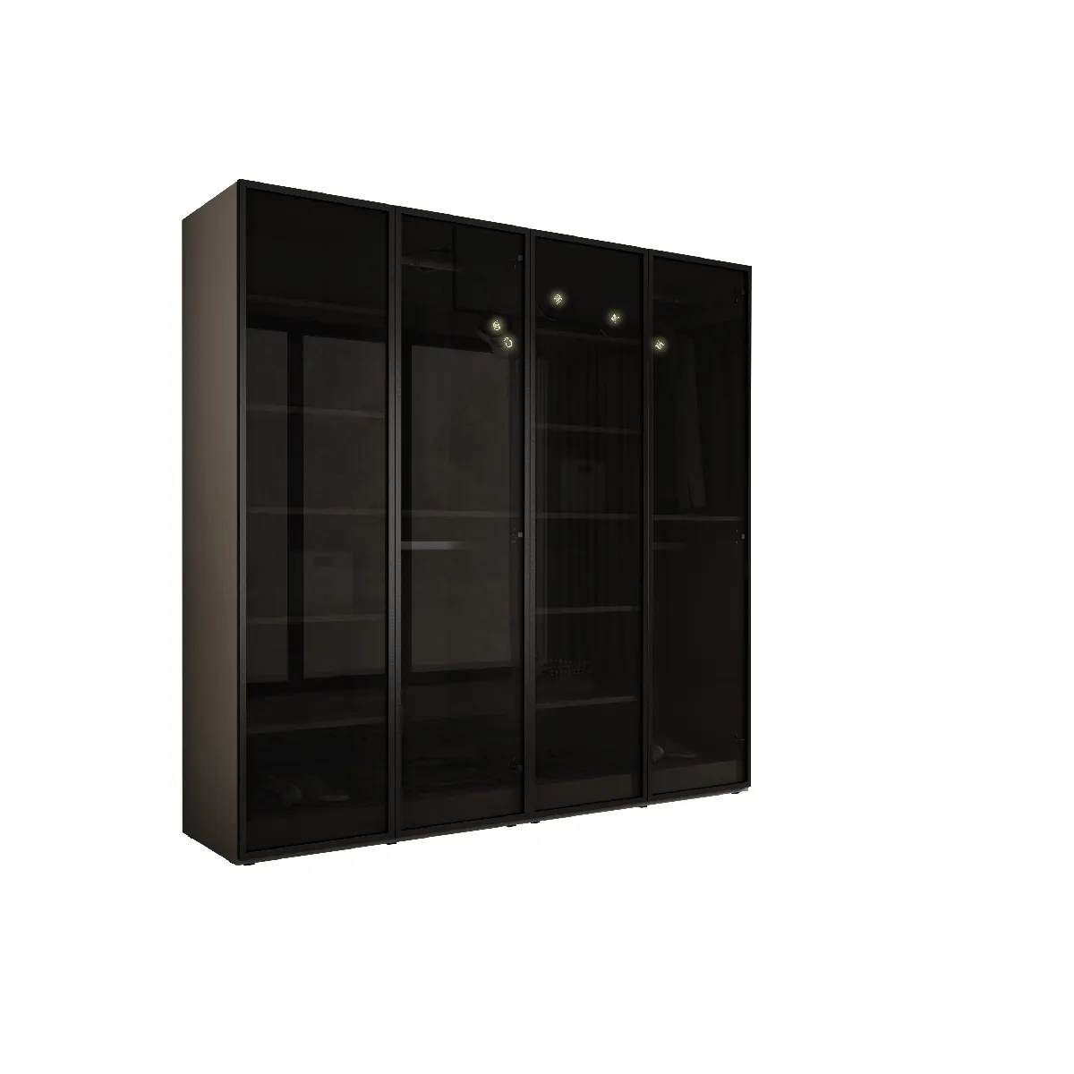 Armoire: Gris Platine / Verre Antisol, 200 x 200 x 51 cm