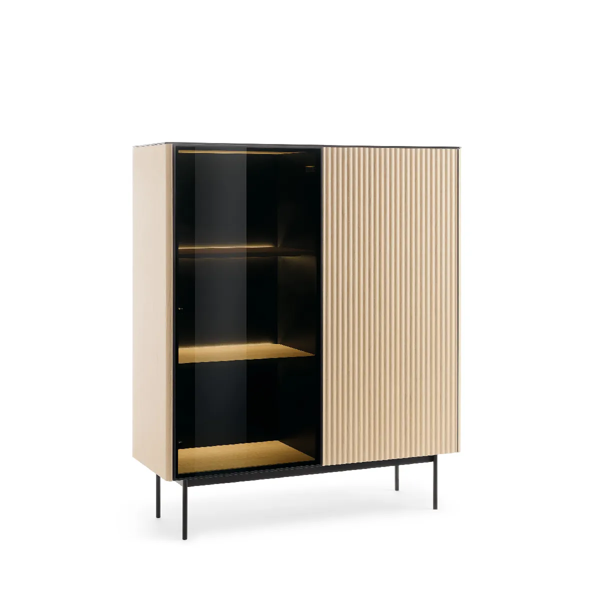 Vitrine, chêne Vincenza, 107 x 126 x 39 cm