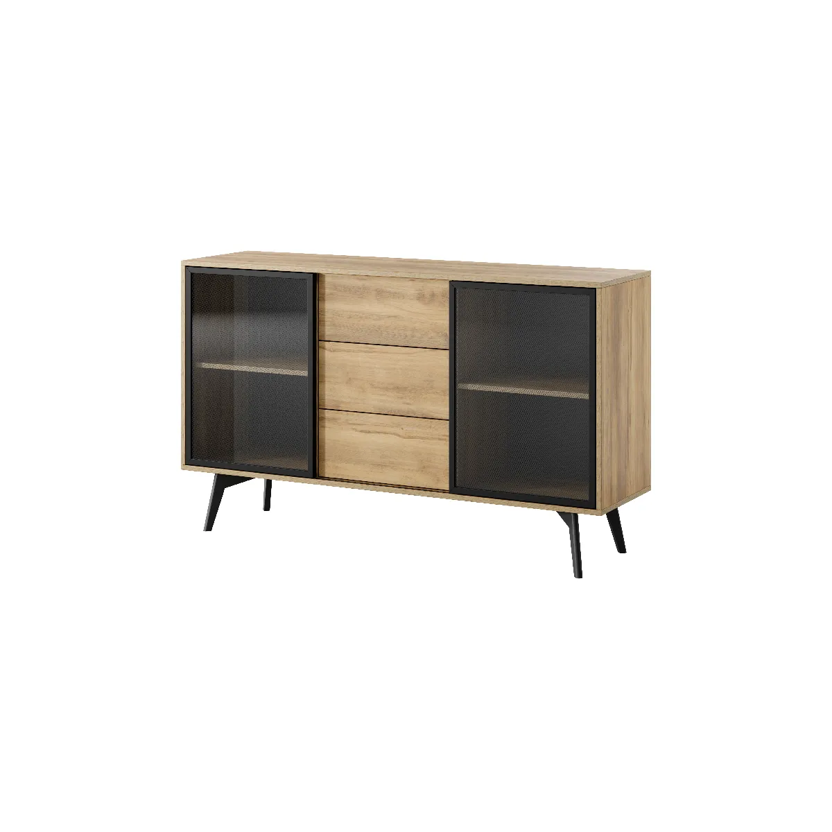 Buffet, chêne baroque doré, 144 x 85 x 39 cm
